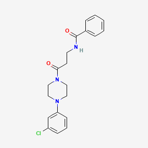 molecular formula C20H22ClN3O2 B5872966 N-{3-[4-(3-CHLOROPHENYL)PIPERAZINO]-3-OXOPROPYL}BENZAMIDE 