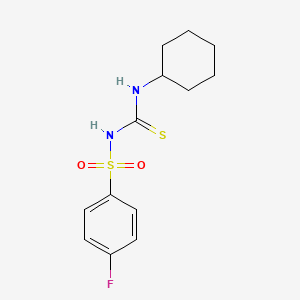 molecular formula C13H17FN2O2S2 B5872983 N-(cyclohexylcarbamothioyl)-4-fluorobenzenesulfonamide 