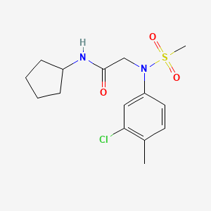 molecular formula C15H21ClN2O3S B5872994 N~2~-(3-chloro-4-methylphenyl)-N-cyclopentyl-N~2~-(methylsulfonyl)glycinamide 