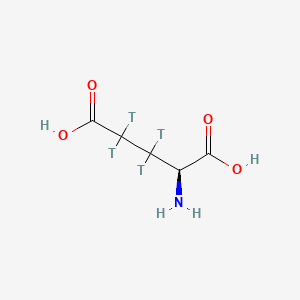 molecular formula C5H9NO4 B587306 L-Glutamic acid-[3,4-3H] CAS No. 147732-35-2