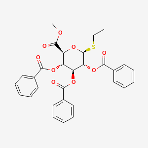 molecular formula C30H28O9S B587309 Ethyl 2,3,4-tri-O-benzoyl-beta-D-thioglucopyranosiduronic acid methyl ester CAS No. 302965-09-9