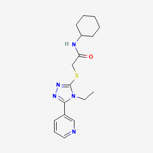 molecular formula C17H23N5OS B5873117 N-CYCLOHEXYL-2-{[4-ETHYL-5-(3-PYRIDINYL)-4H-1,2,4-TRIAZOL-3-YL]SULFANYL}ACETAMIDE 