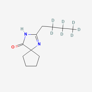 molecular formula C11H18N2O B587322 2-n-Butyl-d7-1,3-diazaspiro[4.4]non-1-en-4-one CAS No. 1794891-89-6