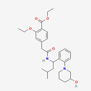 molecular formula C29H40N2O5 B587325 ethyl 2-ethoxy-4-[2-[[1-[2-(3-hydroxypiperidin-1-yl)phenyl]-3-methylbutyl]amino]-2-oxoethyl]benzoate CAS No. 1286972-50-6