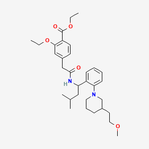 molecular formula C31H44N2O6 B587326 Ethyl 2-ethoxy-4-[2-[[1-[2-[3-(2-methoxyethyl)piperidin-1-yl]phenyl]-3-methylbutyl]amino]-2-oxoethyl]benzoate CAS No. 1276362-58-3