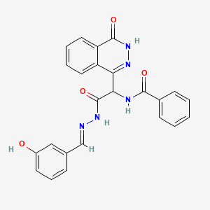 molecular formula C24H19N5O4 B5873294 N-({N'-[(E)-(3-Hydroxyphenyl)methylidene]hydrazinecarbonyl}(4-hydroxyphthalazin-1-YL)methyl)benzamide 