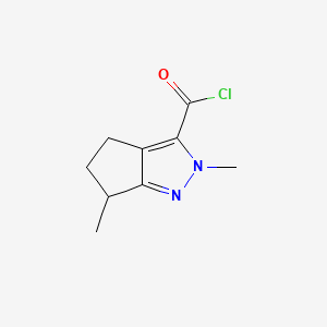 molecular formula C9H11ClN2O B587331 2,6-Dimethyl-2,4,5,6-tetrahydrocyclopenta[c]pyrazole-3-carbonyl chloride CAS No. 146979-79-5