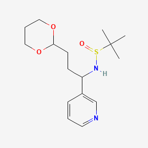 molecular formula C16H26N2O3S B587336 N-[3-(1,3-Dioxan-2-yl)-1-(3-pyridinyl)propyl]-2-methyl-2-propanesulfinamide CAS No. 1797132-35-4