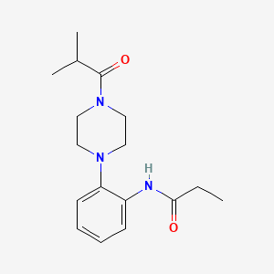 molecular formula C17H25N3O2 B5873472 N-{2-[4-(2-methylpropanoyl)piperazin-1-yl]phenyl}propanamide 