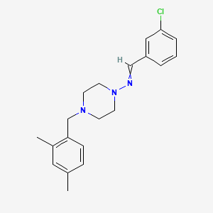 molecular formula C20H24ClN3 B5873490 1-(3-Chlorophenyl)-N-{4-[(2,4-dimethylphenyl)methyl]piperazin-1-YL}methanimine 