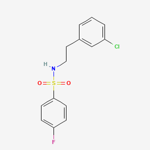 molecular formula C14H13ClFNO2S B5873572 N-[2-(3-CHLOROPHENYL)ETHYL]-4-FLUOROBENZENE-1-SULFONAMIDE 