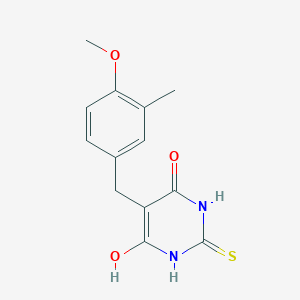 molecular formula C13H14N2O3S B5873597 6-hydroxy-5-[(4-methoxy-3-methylphenyl)methyl]-2-sulfanylidene-1H-pyrimidin-4-one 