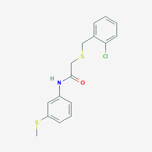 molecular formula C16H16ClNOS2 B5873621 2-[(2-chlorobenzyl)sulfanyl]-N-[3-(methylsulfanyl)phenyl]acetamide 