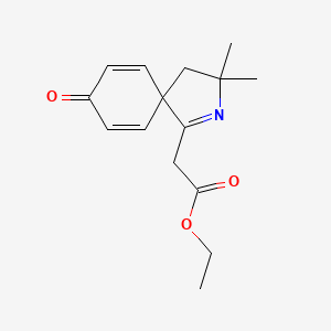 molecular formula C15H19NO3 B5873668 Ethyl 2-(3,3-dimethyl-8-oxo-2-azaspiro[4.5]deca-1,6,9-trien-1-yl)acetate 