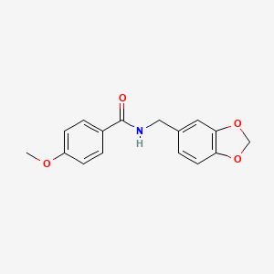 molecular formula C16H15NO4 B5873715 N-(1,3-benzodioxol-5-ylmethyl)-4-methoxybenzamide 