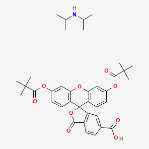 molecular formula C37H43NO9 B587376 6-羧基荧光素 3',6'-二吡伐酰 N-(1-甲基乙基)-2-丙胺 CAS No. 847569-43-1