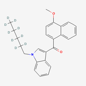 molecular formula C25H16D9NO2 B587378 (4-Methoxynaphthalen-1-yl)-[1-(2,2,3,3,4,4,5,5,5-nonadeuteriopentyl)indol-3-yl]methanone CAS No. 1651833-49-6