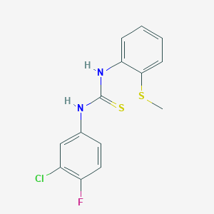 molecular formula C14H12ClFN2S2 B5873818 N-(3-chloro-4-fluorophenyl)-N'-[2-(methylthio)phenyl]thiourea 