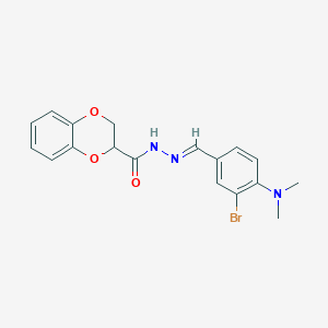 molecular formula C18H18BrN3O3 B5873822 N-[(E)-[3-bromo-4-(dimethylamino)phenyl]methylideneamino]-2,3-dihydro-1,4-benzodioxine-3-carboxamide 