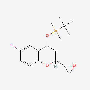 molecular formula C17H25FO3Si B587384 tert-butyl-[[6-fluoro-2-(oxiran-2-yl)-3,4-dihydro-2H-chromen-4-yl]oxy]-dimethylsilane CAS No. 1286582-56-6