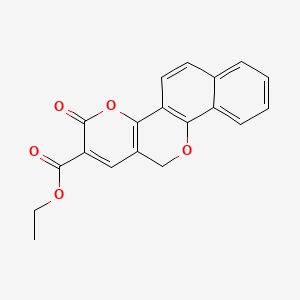 B587385 3-Oxo-3H,12H-4,11-dioxa-chrysene-2-carboxylic acid ethyl ester CAS No. 143034-64-4