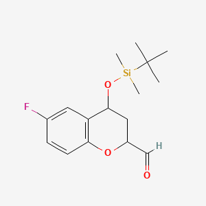 molecular formula C16H23FO3Si B587386 4-[tert-butyl(dimethyl)silyl]oxy-6-fluoro-3,4-dihydro-2H-chromene-2-carbaldehyde CAS No. 1286400-05-2