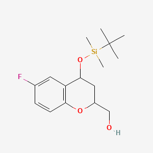 molecular formula C16H25FO3Si B587387 [4-[tert-butyl(dimethyl)silyl]oxy-6-fluoro-3,4-dihydro-2H-chromen-2-yl]methanol CAS No. 1286156-10-2