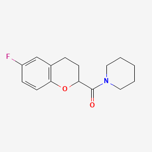 molecular formula C15H18FNO2 B587389 1-[(6-氟-3,4-二氢-2H-1-苯并吡喃-2-基)羰基]哌啶 CAS No. 878208-57-2
