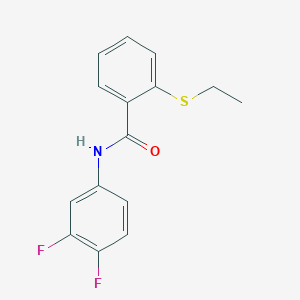 molecular formula C15H13F2NOS B5873913 N-(3,4-difluorophenyl)-2-(ethylsulfanyl)benzamide 