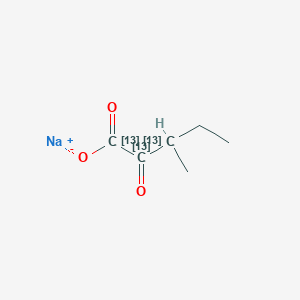 molecular formula C6H9NaO3 B587402 sodium;3-methyl-2-oxo(1,2,3-13C3)pentanoate CAS No. 1391052-48-4