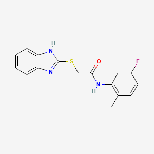 molecular formula C16H14FN3OS B5874067 2-(1H-benzimidazol-2-ylsulfanyl)-N-(5-fluoro-2-methylphenyl)acetamide 