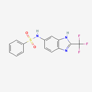 molecular formula C14H10F3N3O2S B5874106 N-[2-(trifluoromethyl)-1H-benzimidazol-6-yl]benzenesulfonamide 