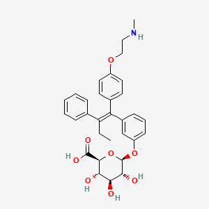 molecular formula C31H35NO8 B587423 N-Desmethyl-3-hydroxy Tamoxifen O-|A-D-Glucuronide CAS No. 206440-83-7