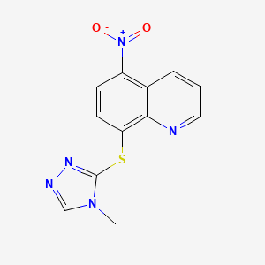 molecular formula C12H9N5O2S B5874244 8-[(4-methyl-4H-1,2,4-triazol-3-yl)sulfanyl]-5-nitroquinoline CAS No. 345991-02-8