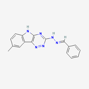 molecular formula C17H14N6 B5874304 N-[(E)-benzylideneamino]-8-methyl-5H-[1,2,4]triazino[5,6-b]indol-3-amine 
