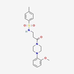 molecular formula C21H27N3O4S B5874333 N-{3-[4-(2-methoxyphenyl)-1-piperazinyl]-3-oxopropyl}-4-methylbenzenesulfonamide 