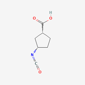 molecular formula C7H9NO3 B587435 (1R,3S)-3-isocyanatocyclopentane-1-carboxylic acid CAS No. 140210-16-8