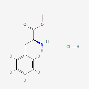 molecular formula C10H14ClNO2 B587437 L-Phenylalanine-d5 Methyl Ester Hydrochloride CAS No. 213547-79-6