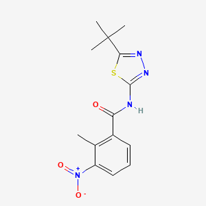 molecular formula C14H16N4O3S B5874699 N-[5-(TERT-BUTYL)-1,3,4-THIADIAZOL-2-YL]-2-METHYL-3-NITROBENZAMIDE 