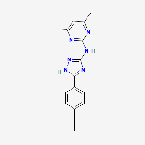 molecular formula C18H22N6 B5874775 N-[5-(4-tert-butylphenyl)-1H-1,2,4-triazol-3-yl]-4,6-dimethylpyrimidin-2-amine 