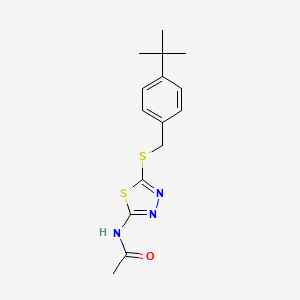 molecular formula C15H19N3OS2 B5874787 N-[5-[(4-tert-butylphenyl)methylsulfanyl]-1,3,4-thiadiazol-2-yl]acetamide 
