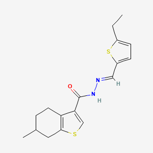 molecular formula C17H20N2OS2 B5874869 N'-[(E)-(5-ethylthiophen-2-yl)methylidene]-6-methyl-4,5,6,7-tetrahydro-1-benzothiophene-3-carbohydrazide 