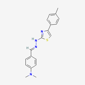 molecular formula C19H20N4S B5874880 N,N-dimethyl-4-[(E)-{2-[4-(4-methylphenyl)-1,3-thiazol-2-yl]hydrazinylidene}methyl]aniline 