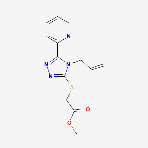 molecular formula C13H14N4O2S B5875008 METHYL 2-{[4-ALLYL-5-(2-PYRIDYL)-4H-1,2,4-TRIAZOL-3-YL]SULFANYL}ACETATE 