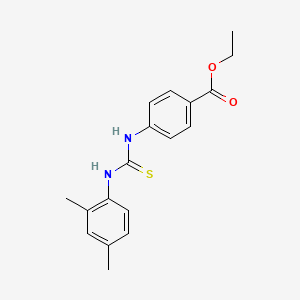 molecular formula C18H20N2O2S B5875025 ETHYL 4-{[(2,4-DIMETHYLANILINO)CARBOTHIOYL]AMINO}BENZOATE 