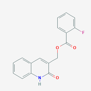 molecular formula C17H12FNO3 B5875036 (2-Oxo-1,2-dihydroquinolin-3-yl)methyl 2-fluorobenzoate 