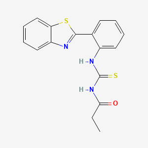 molecular formula C17H15N3OS2 B5875208 N-({[2-(1,3-benzothiazol-2-yl)phenyl]amino}carbonothioyl)propanamide 