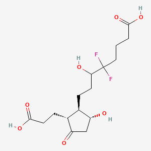 (7|A,11)-Dihydroxy-5-keto-12,12-difluorotetranorprosta-1,16-dioic Acid