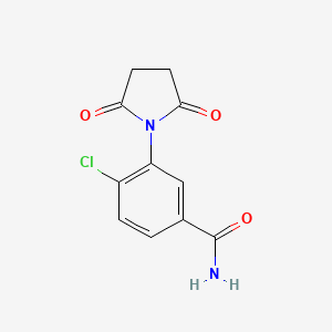molecular formula C11H9ClN2O3 B5875306 4-Chloro-3-(2,5-dioxopyrrolidin-1-yl)benzamide 
