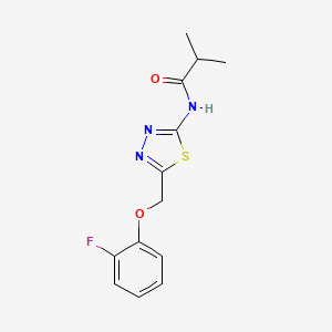 molecular formula C13H14FN3O2S B5875375 N-[5-[(2-fluorophenoxy)methyl]-1,3,4-thiadiazol-2-yl]-2-methylpropanamide 